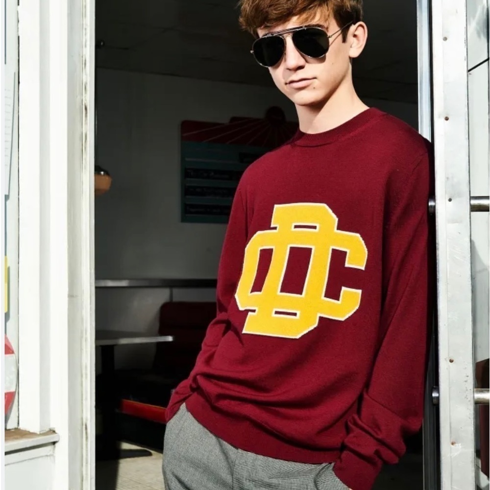 DSQUARED2 Maxi Logo Unisex Burgundy Jumper Knit Sweater Pullover​​​​​​​ - Picture 11 of 11